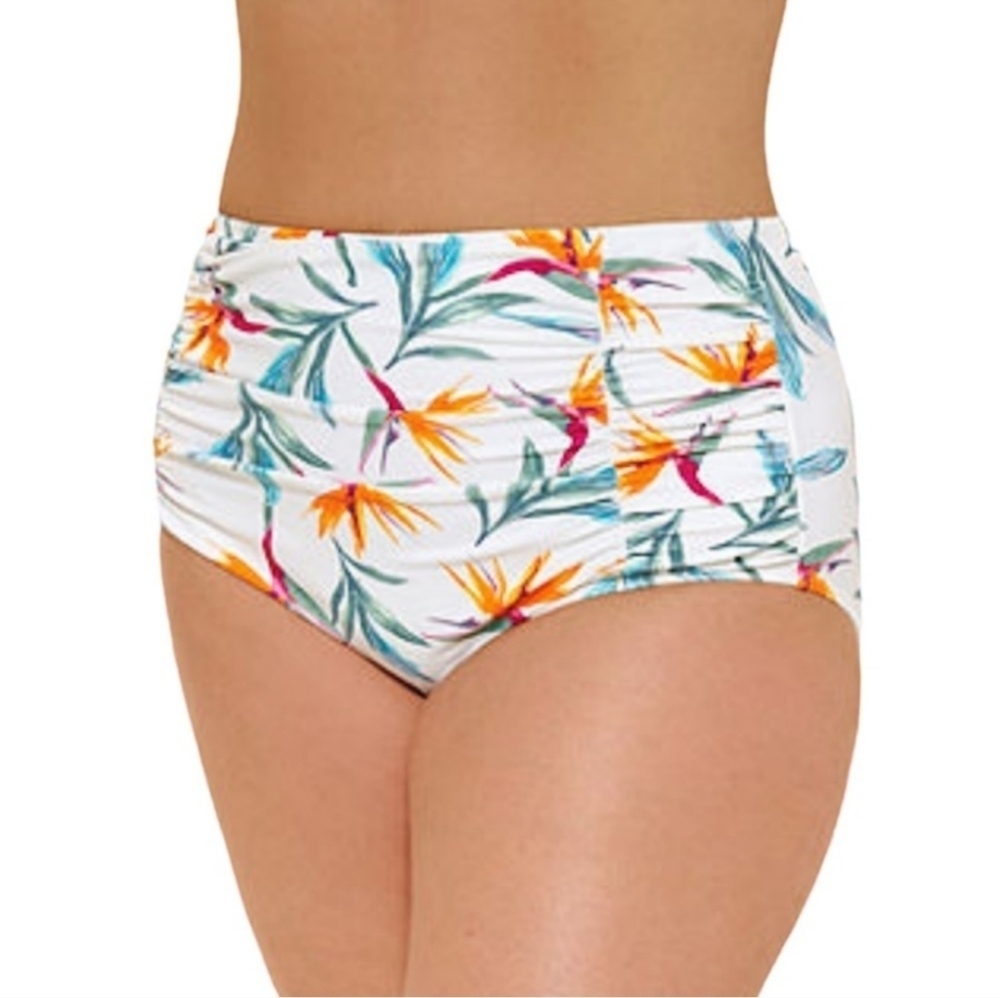 Mynah Women's Ruched High Waisted Bottoms, Size 18W